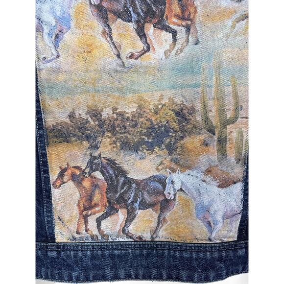 Guess Dillon Jean Jacket, Men's, Wild Horses on Back, Medium, Denim - Picture 4 of 14